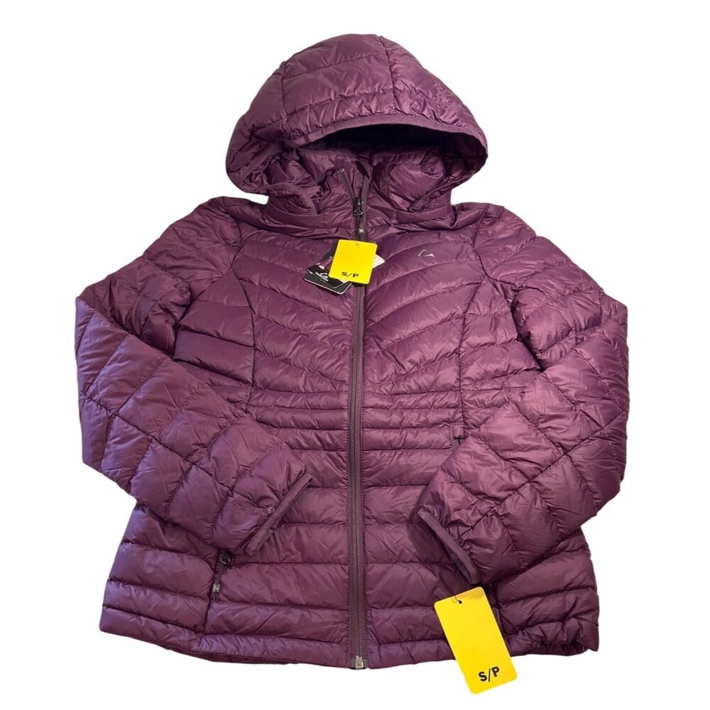 Paradox Womens Down Jacket Packable S/P Lightweight Water & Wind Resistant Plum